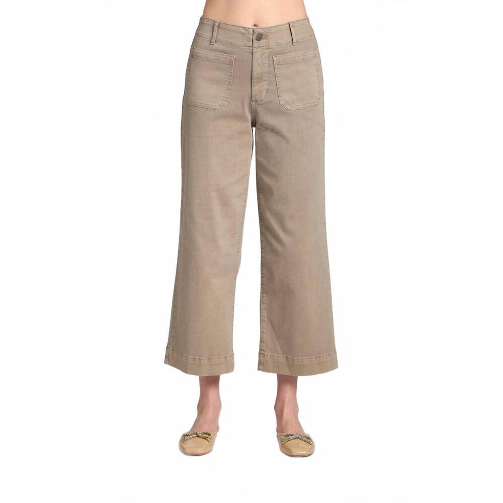 NEW APNY patch pocket cropped wide leg pants in mocha